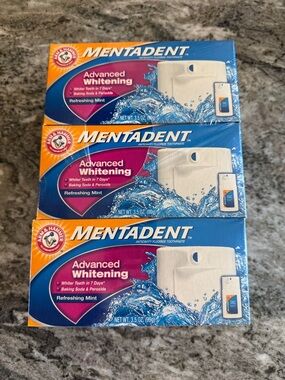 Mentadent Refreshing MintToothpaste, Advanced Whitening Set of 3 at 3.5 oz each